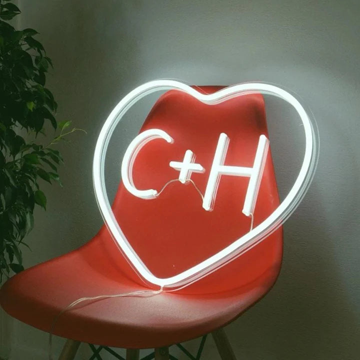 HEART SIGN WITH INITIALS | LED NEON SIGN - Neon Guys