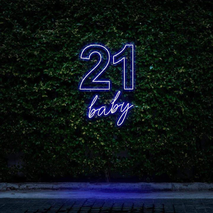 "21 BABY" BIRTHDAY NEON SIGN - Neon Guys