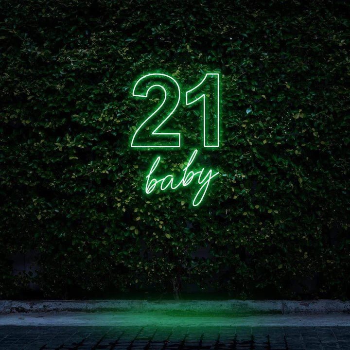 "21 BABY" BIRTHDAY NEON SIGN - Neon Guys