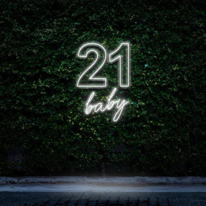 "21 BABY" BIRTHDAY NEON SIGN - Neon Guys